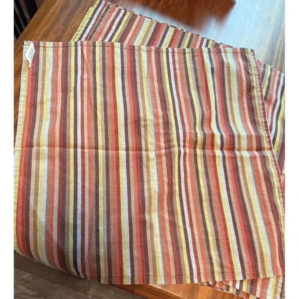 Lof of 8 Crate & Barrel Satillo Stripe Cloth All Cotton 21x21 Napkin Set